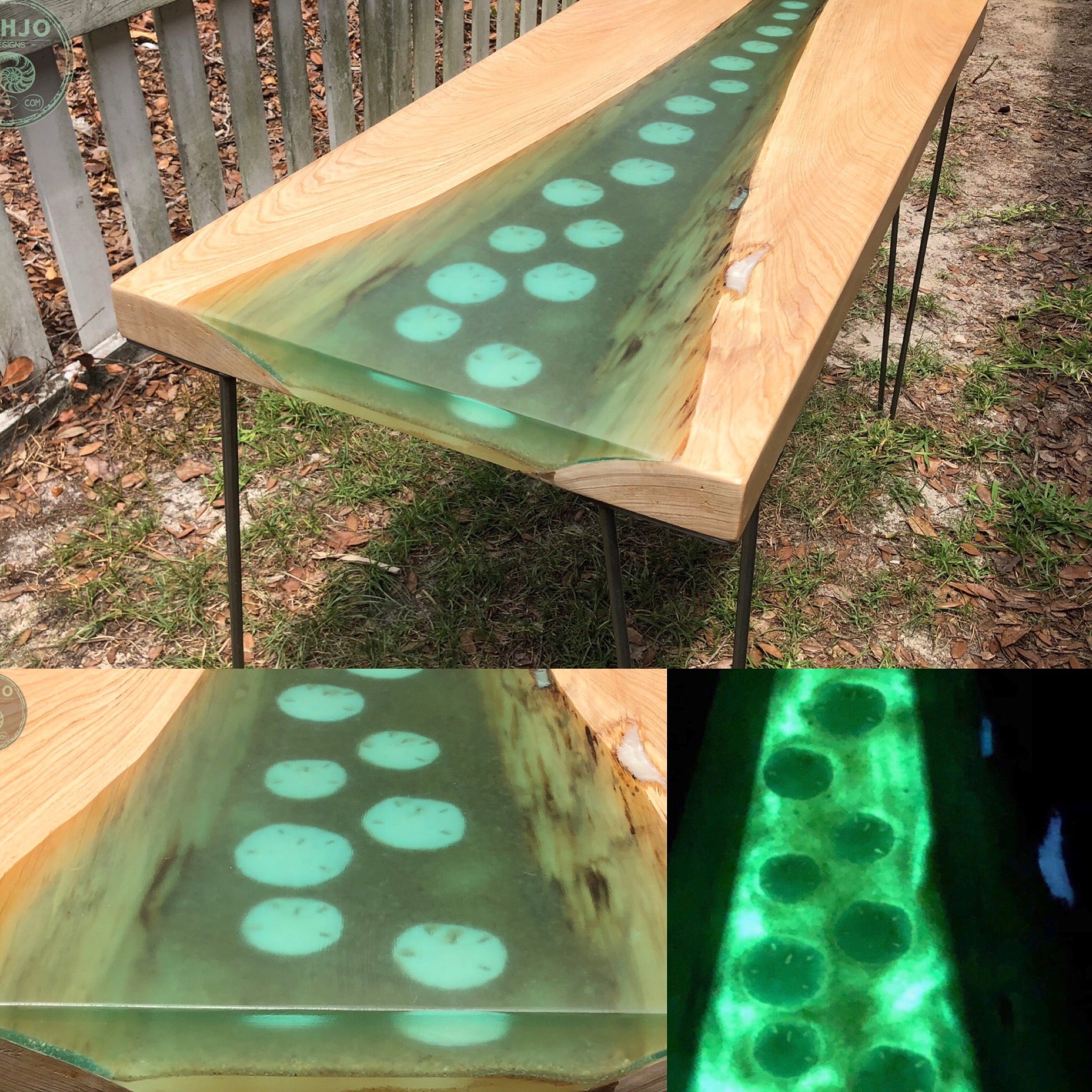 Table with 2024 epoxy river