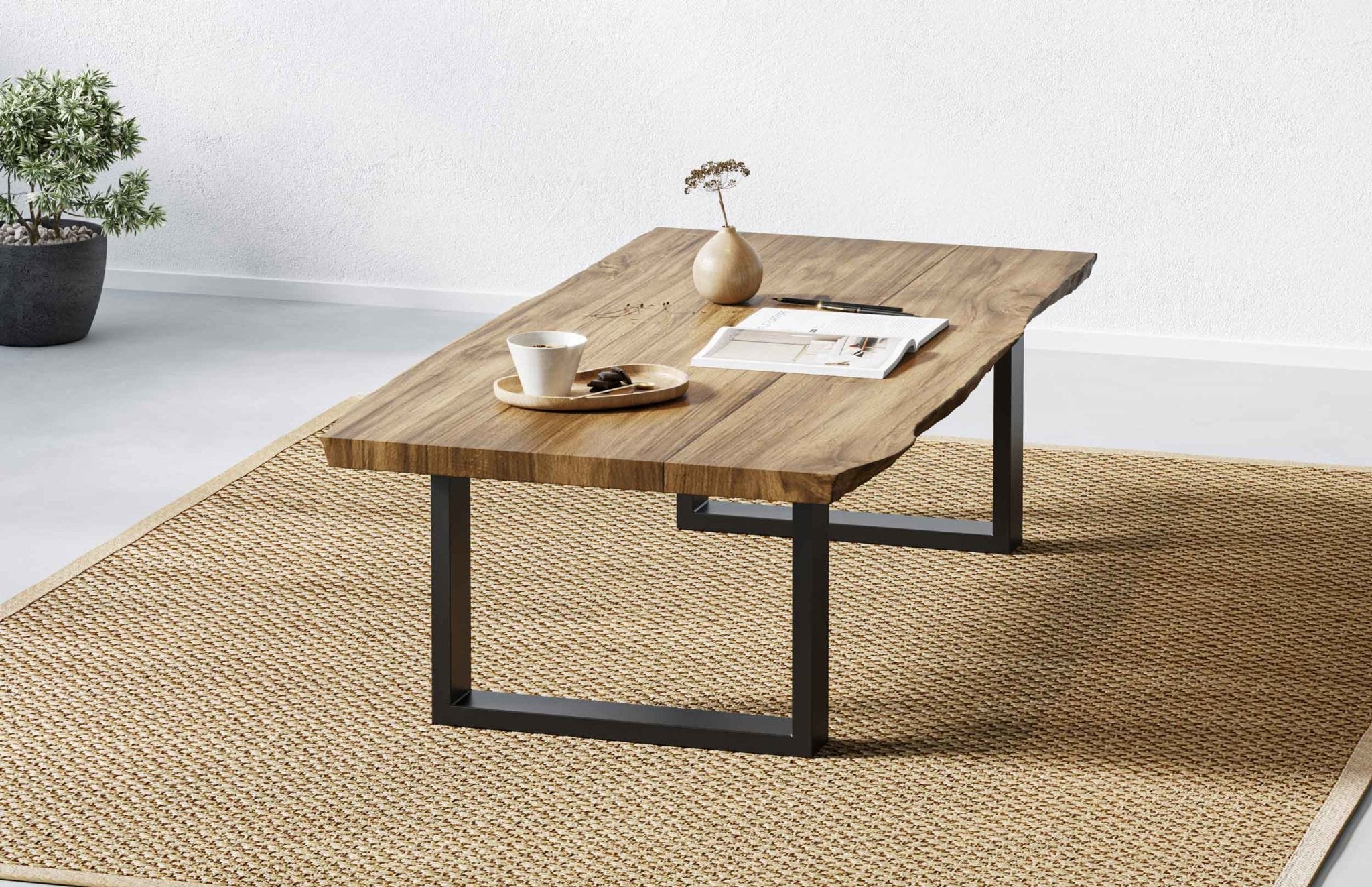 Wood coffee table deals legs